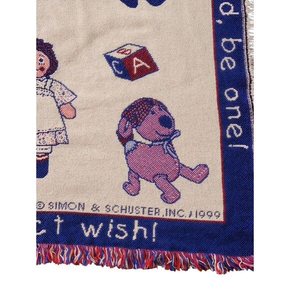 Vtg 1999 Raggedy Ann Tapestry Throw Simon & Schuster USA 85th Anniversary Years - Picture 2 of 7